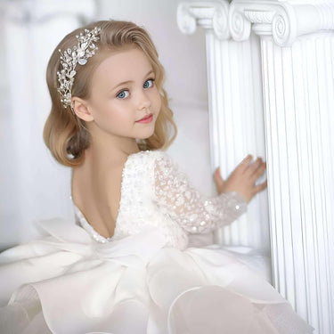 Formal Sequins Long Sleeve Dresses For Girls -, Dresses , Drestiny , 12M, 24M, 3T, 4T, 6T, Australia, Canada, Dresses, Girls, Long Sleeves, New Zealand, Red, TD, United Kingdom, United States, White, Yellow , Drestiny , www.shopdrestiny.com